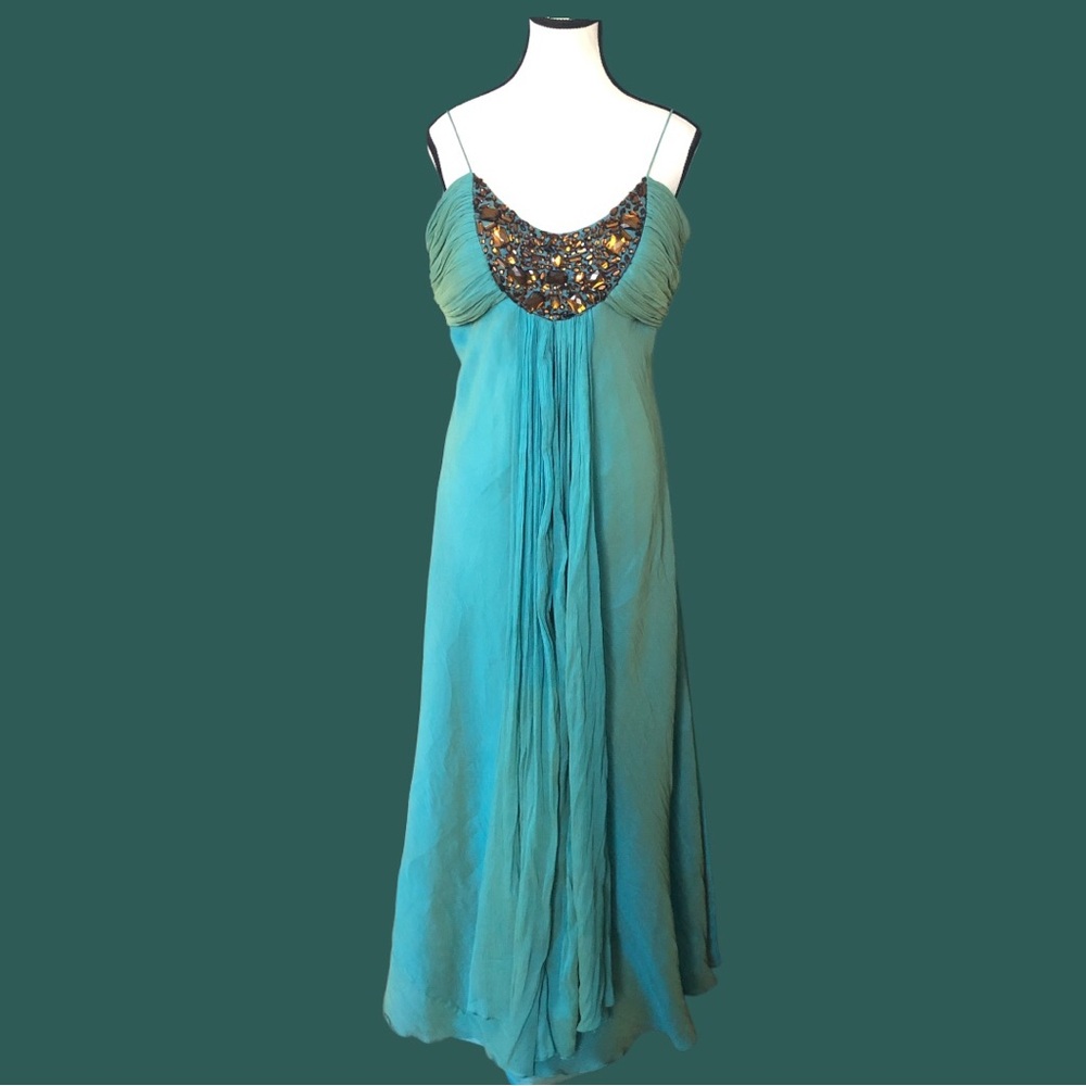 Elegant Teal Maxi Dress - Picture 2 of 6